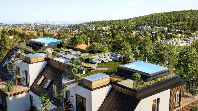 Penthouse für höchste Ansprüche mit Dachgarten und Pool