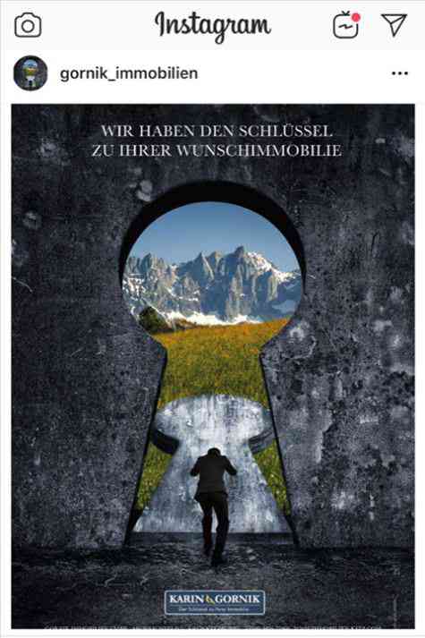 Foto: Gornik Immobilien nun auch auf Instagram