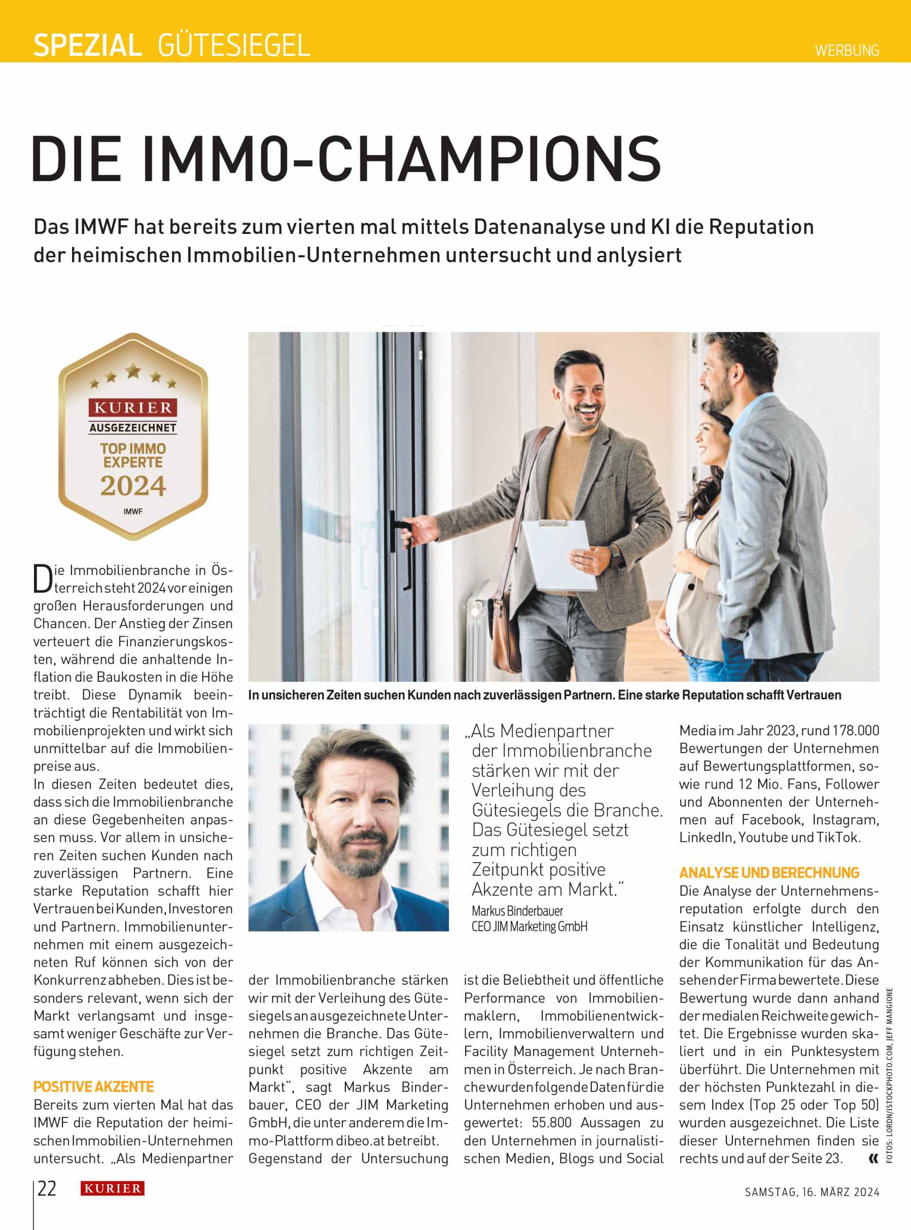 Foto: Spezial Gütesiegel: "Top Immo Experten 2024"